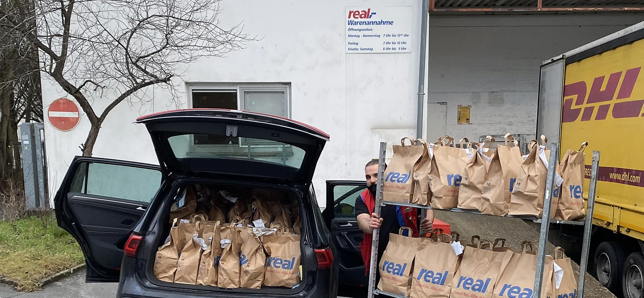 Einladen Spendentüten Real